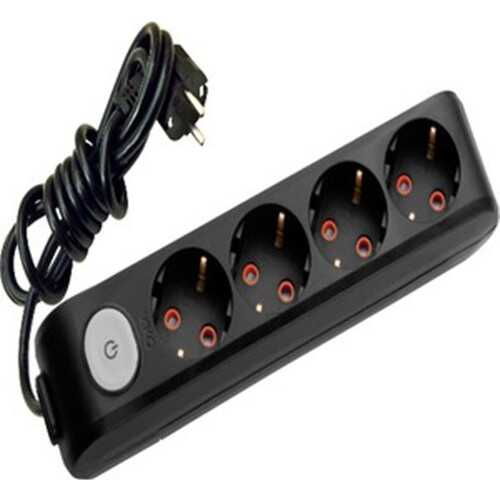 Viko Multi-Let Dörtlü Grup Priz Anahtarlı Topraklı 2 Metre Siyah (Çocuk Korumalı) 90137402