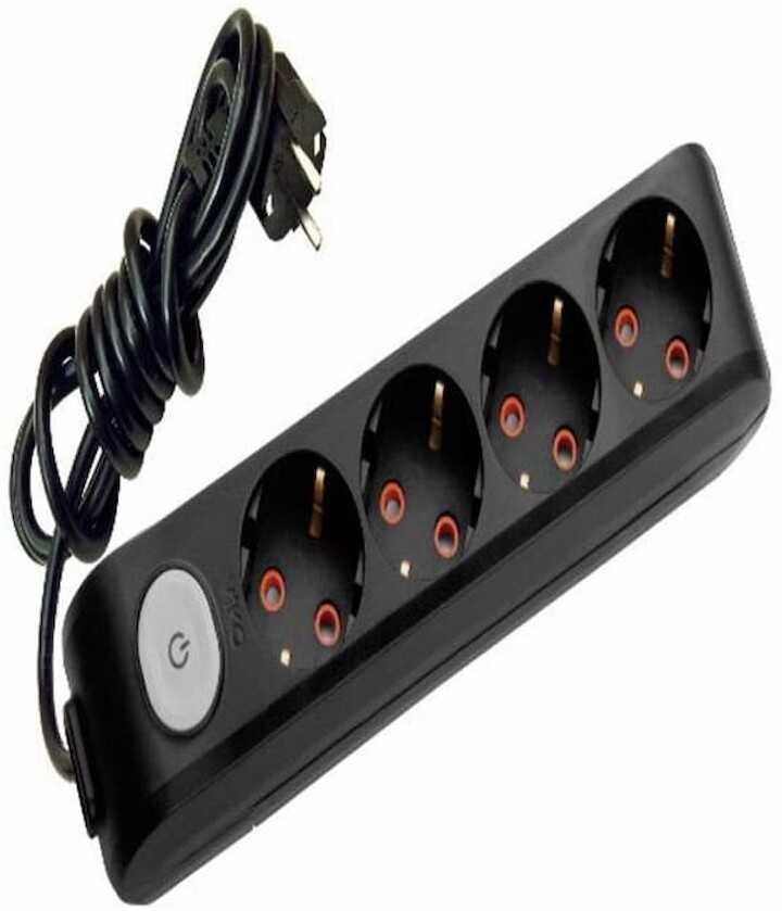 Viko Multi-Let Dörtlü Grup Priz Anahtar Topraklı 5 Metre Siyah (Çocuk Korumalı) 90137405