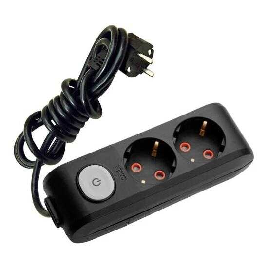 Viko Multi-Let İkili Grup Priz Anahtarlı Topraklı 3 Metre Siyah (Çocuk Korumalı) 90137203