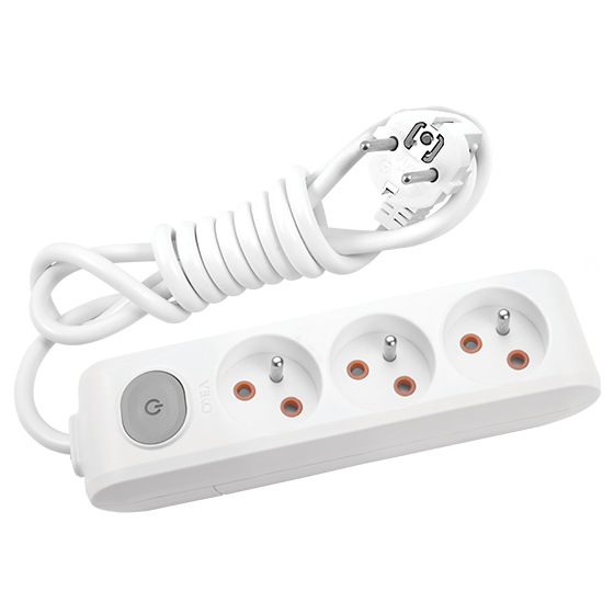 Viko Multi-Let Üçlü Grup Priz Anahtarlı Topraklı Ups 2 Metre Beyaz (Çocuk Korumalı) 90119302