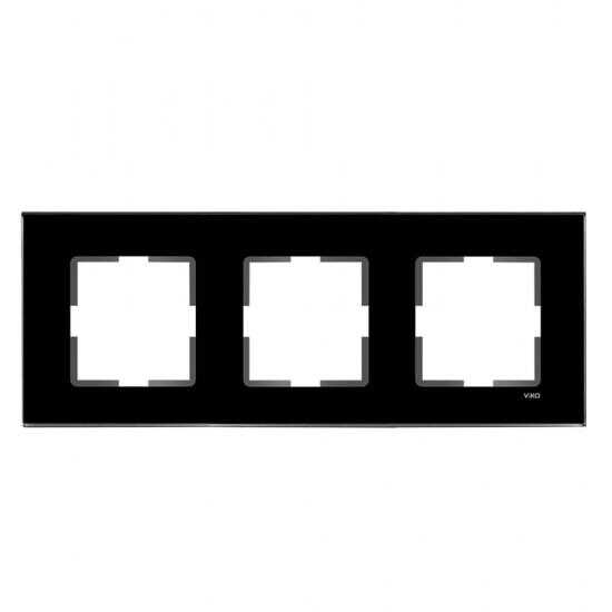 Viko Artline Novella Cam Düz Siyah Üçlü Çerçeve