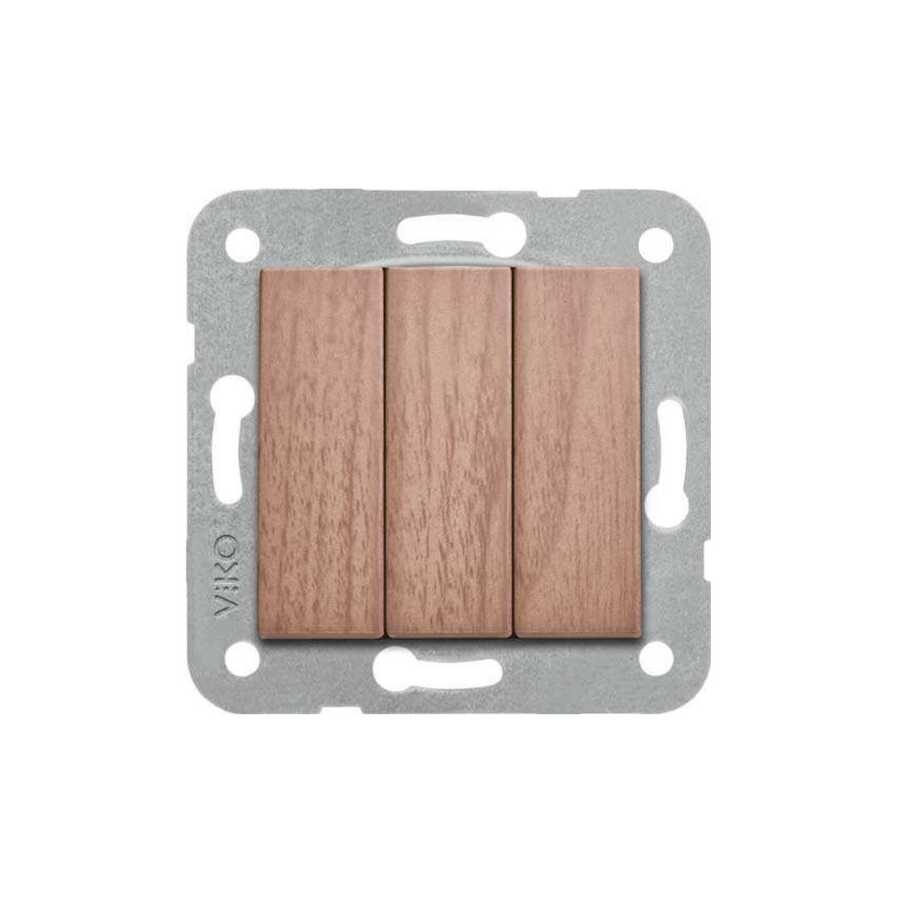 Artline Novella/Trenda Ceviz Üçlü Anahtar Düğme (Mekanizma Hariç)