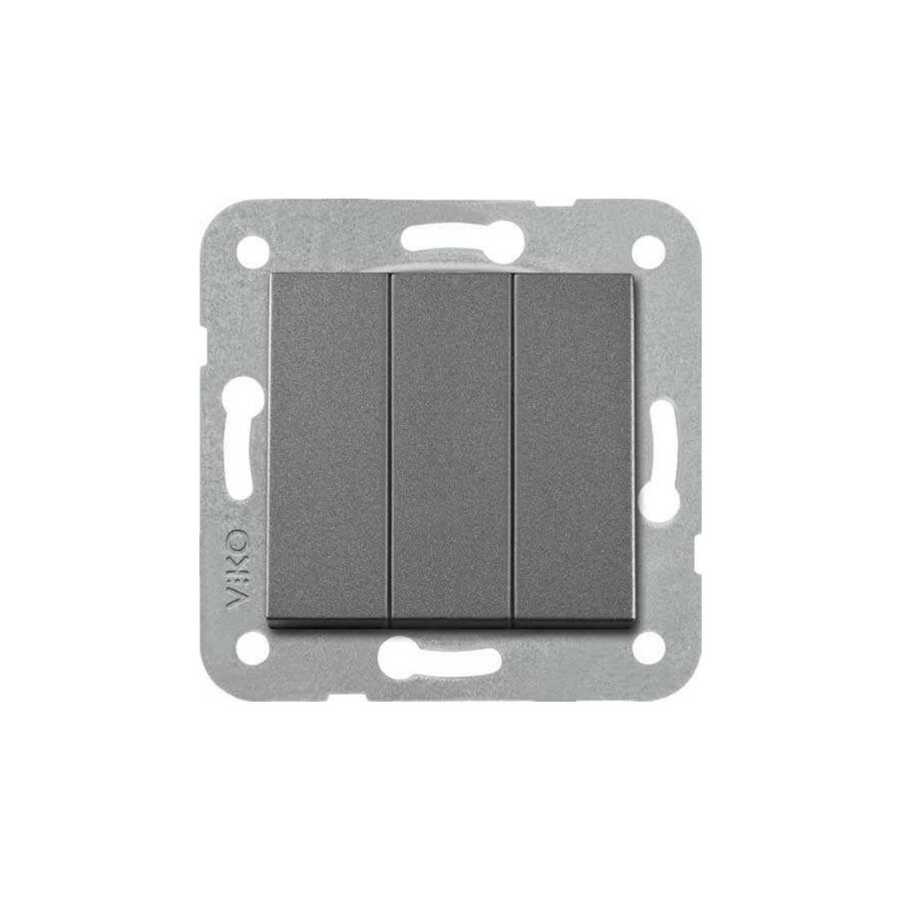 Viko Artline Novella/Trenda Füme Üçlü Anahtar Düğme (Mekanizma Hariç)