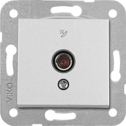 Artline Novella/Trenda Metalik Beyaz F Konnektör Uydu Prizi Kapak (Mekanizma Hariç)