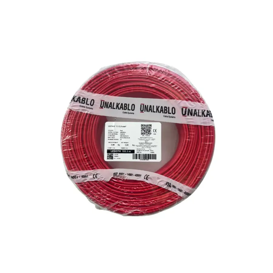 Ünal Nya Kablo 2,5 mm² Kırmızı ( H07V-U )