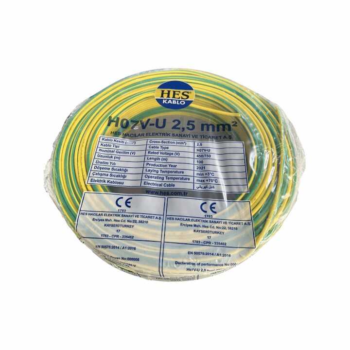 Hes Nya Kablo 2,5 mm² Sarıyeşil ( H07v-U )