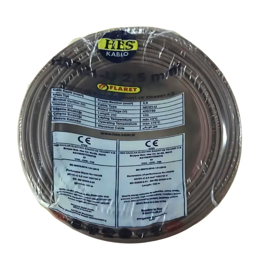 Hes Nya Kablo 2,5 Mm Kahverengi (H07z1-U) Halojen Free