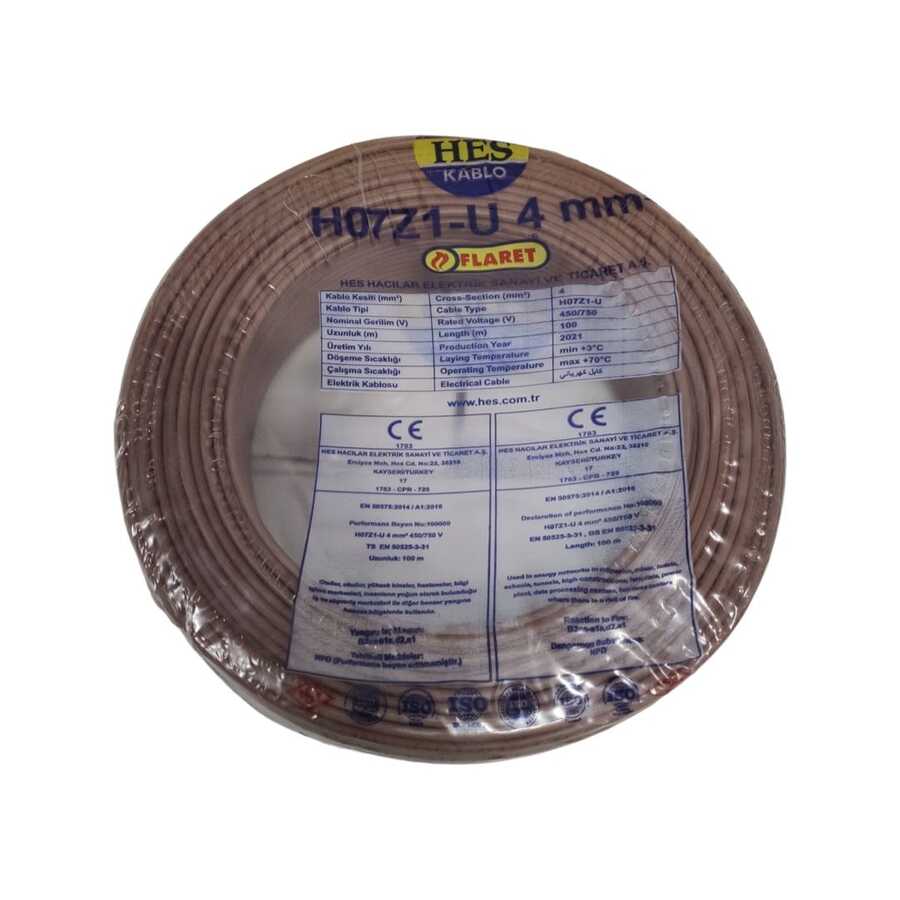 Hes Nya Kablo 4 Mm Kahverengi (H07z1-U) Halojen Free