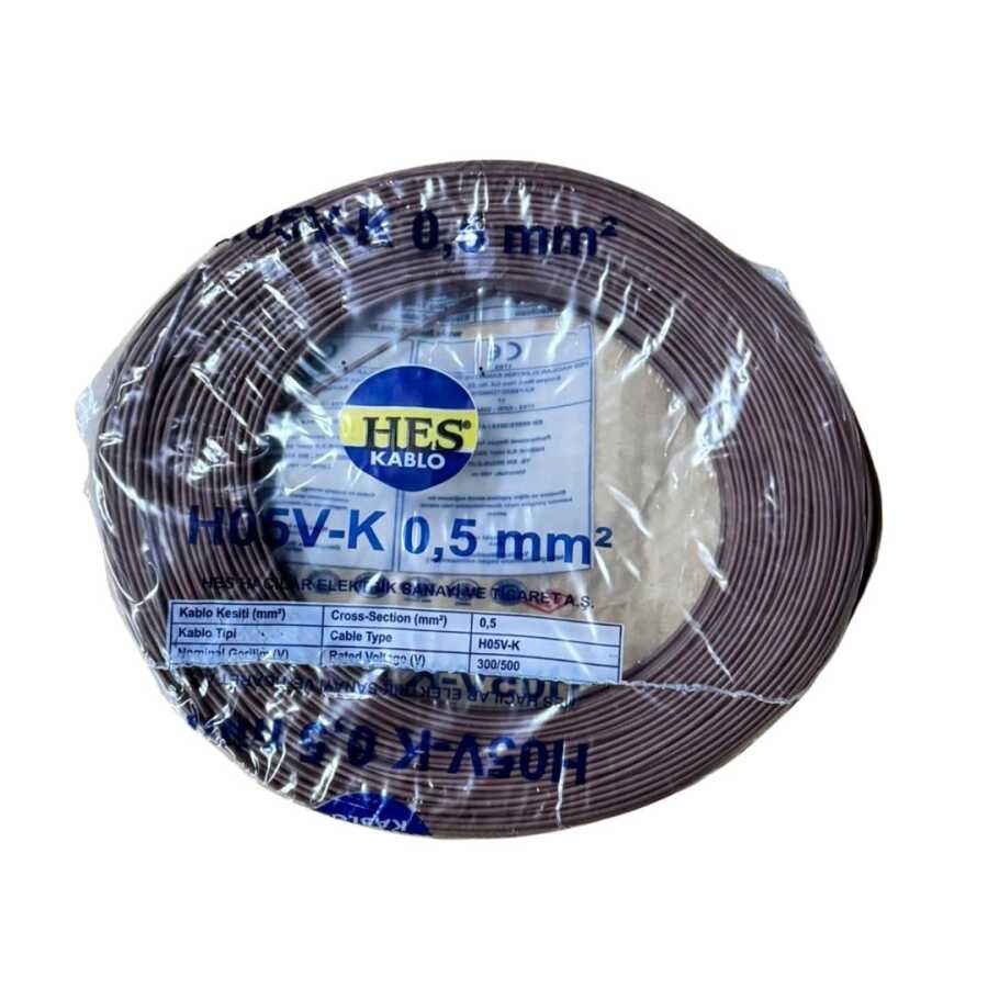 Hes Nyaf Kablo 0,50 mm² Kahve ( H07V-K )