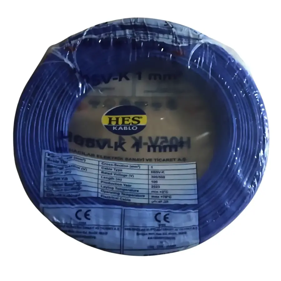 Hes Nyaf Kablo 1 mm² Mavi ( H05v-K )