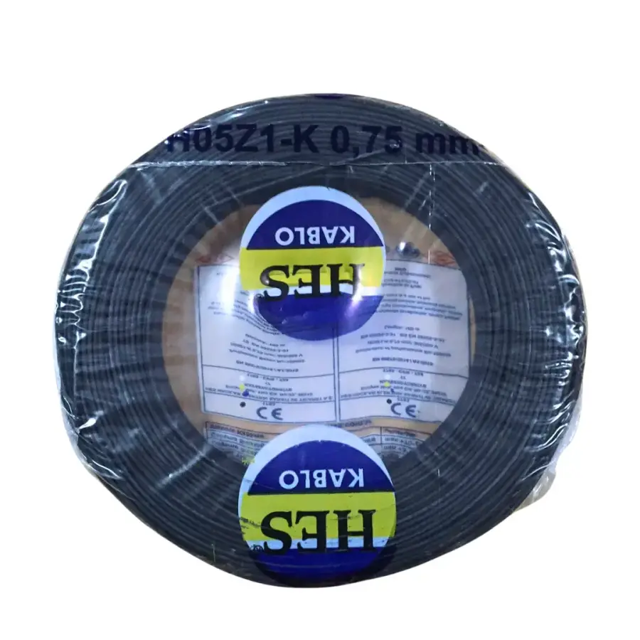 Hes Nyaf Kablo 0,75 mm² Siyah ( H05Z1-K )