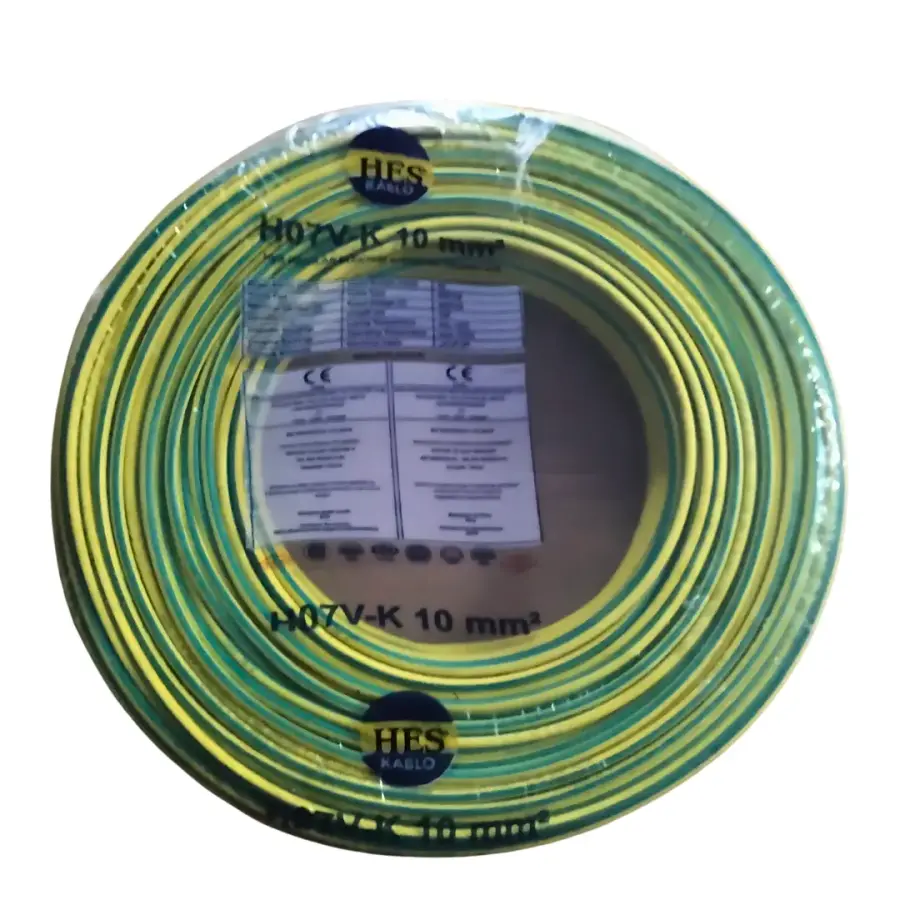 Hes Nyaf Kablo 10 mm² Sarıyeşil ( H07v-K )