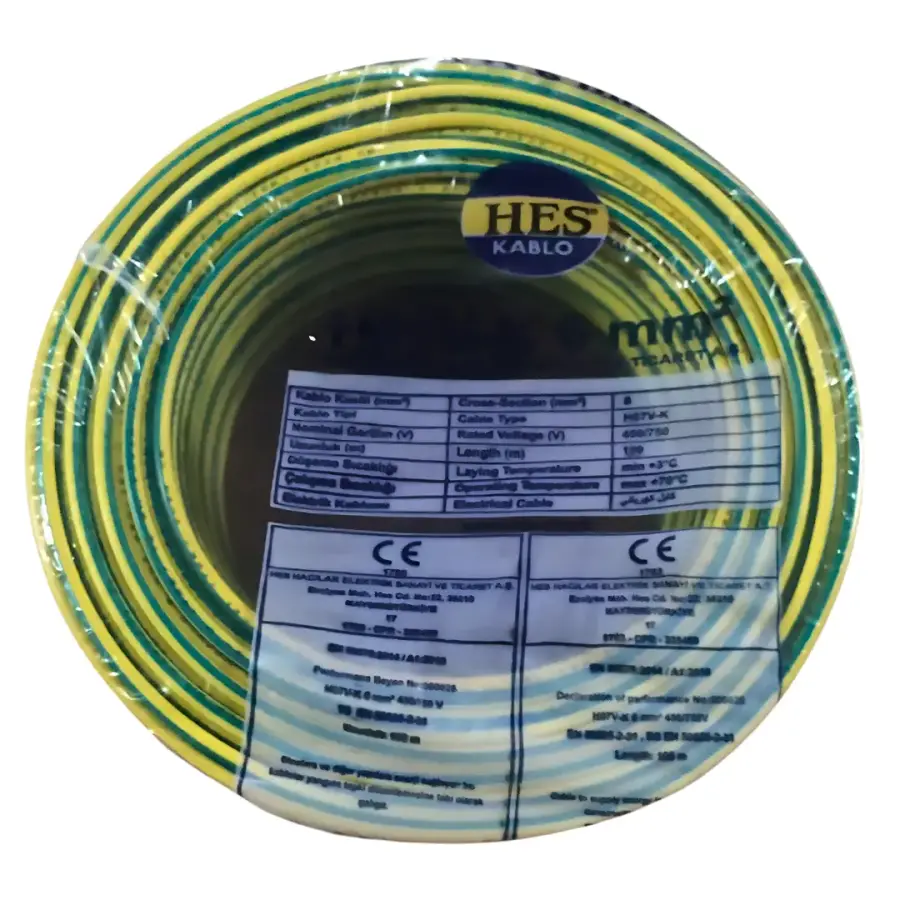 Hes Nyaf Kablo 6 mm² Sarıyeşil ( H07v-K )