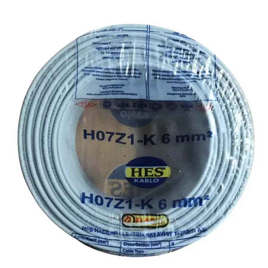 Hes Nyaf Kablo 6 Mm Gri (H07z1-K) Halojen Free