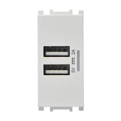 Thea Panasonic Modüler Metalik Beyaz USB Priz Alt Düğme Kapak 1M 5V-2A