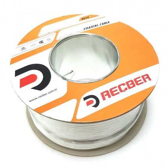 Reçber RG6 U6 PHY-PVC Cu/Cu Anten Kablosu Eca Beyaz 600lük