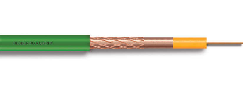 Reçber RG6 U6 PHY-PVC Cu/Cu Anten Kablosu Eca Yeşil