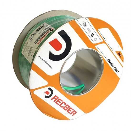 Reçber RG6 U6 PHY-PVC Cu/Cu Anten Kablosu Eca Yeşil 100lük