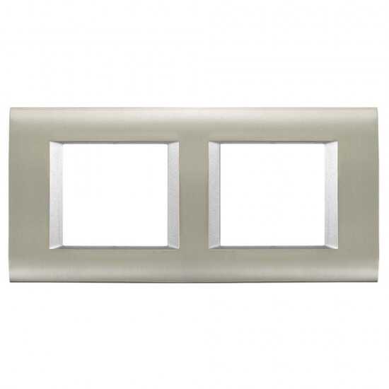 Viko Panasonic Thea Sistema Inox Matt + Metalik Beyaz 2X2M Çerçeve