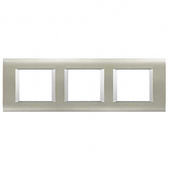 Viko Panasonic Thea Sistema Inox Matt + Metalik Beyaz 3X2M Çerçeve