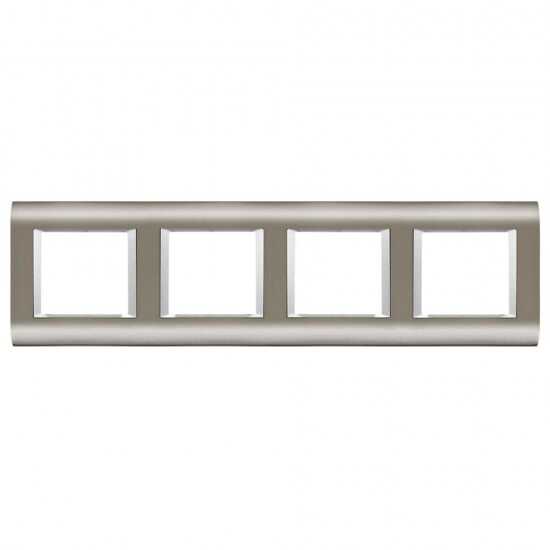 Viko Panasonic Thea Sistema Inox + Metalik Beyaz 4X2M Çerçeve