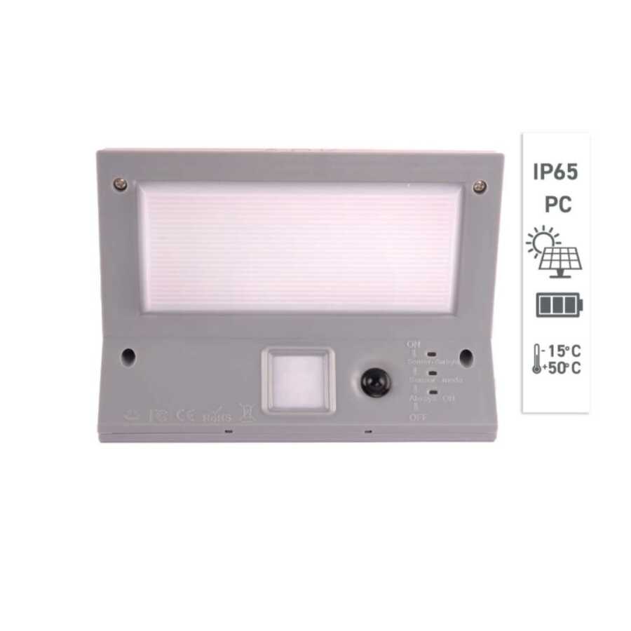 ACK AG60-07851 Solar Duvar Apliği Hareket Sensörlü Dimli IP65 3000K Günışığı