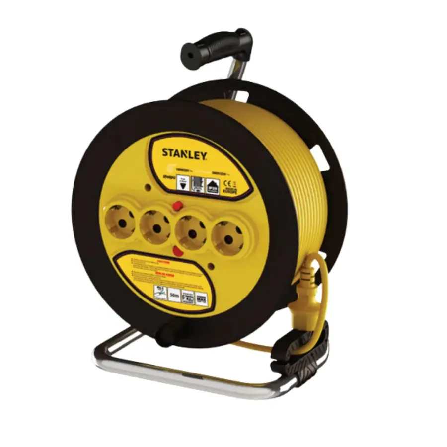 STANLEY 3X1,5 TTR 50 Metre IP20 Plastik Seyyar Makara 4 Soketli