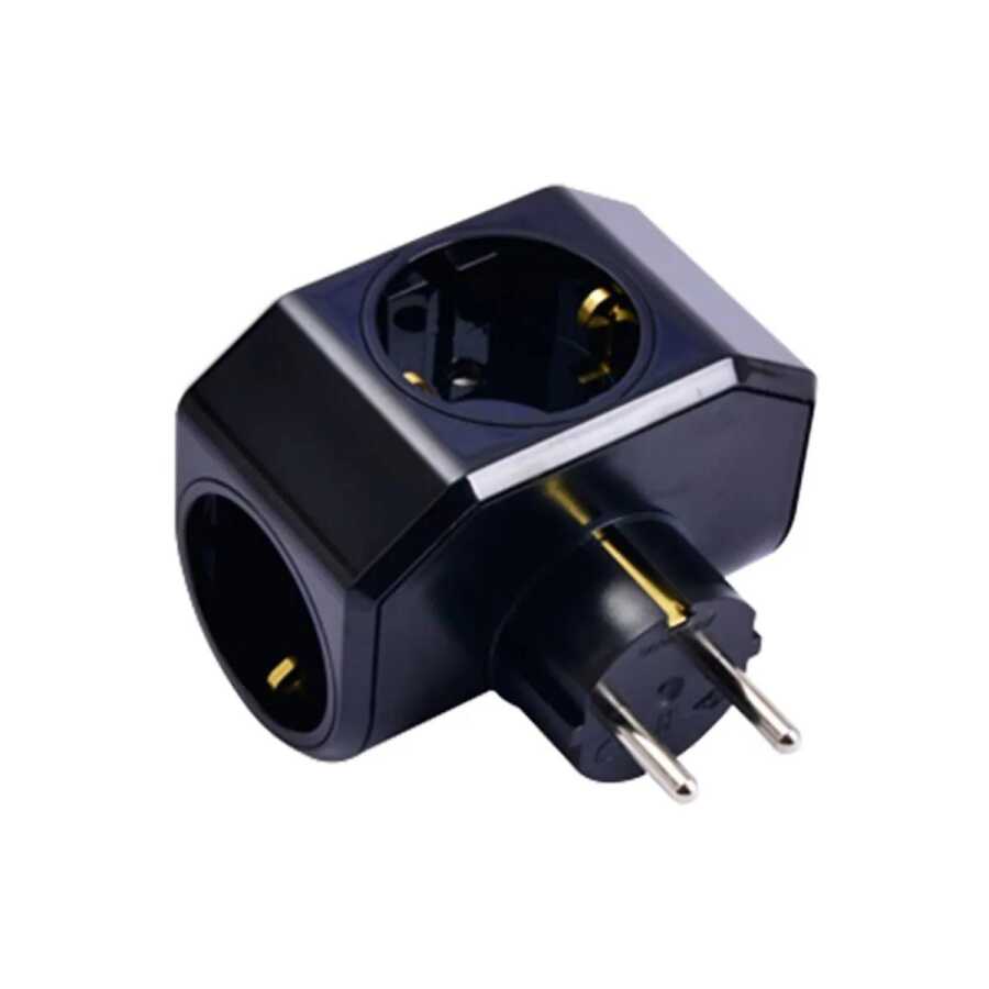 Viko Yonca Plus Siyah Üçlü Topraklı Priz - 90303004